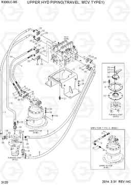 3120 UPPER HYD PIPING(TRAVEL, MCV TYPE 1) R330LC-9S, Hyundai