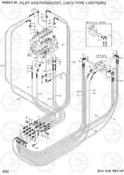 3222 PILOT HYD PIPING(CNTL 2, MCV T1,PATTERN) R330LC-9S, Hyundai