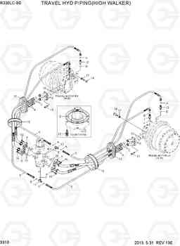 3310 TRAVEL HYD PIPING(HIGH WALKER) R330LC-9S, Hyundai