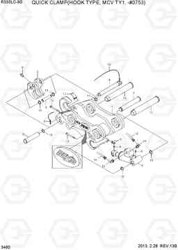 3460 QUICK CLAMP(HOOK TYPE, MCV TY 1,-#0753) R330LC-9S, Hyundai