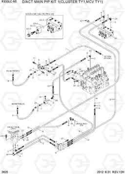 3620 D/ACT MAIN PIP KIT1(CLUSTER TY1,MCV TY1) R330LC-9S, Hyundai