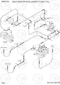 3740 S/ACT MAIN PIP KIT1(CLUSTER TY1,MCV TY2) R330LC-9S, Hyundai