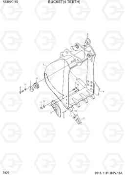 7420 BUCKET(4 TEETH) R330LC-9S, Hyundai