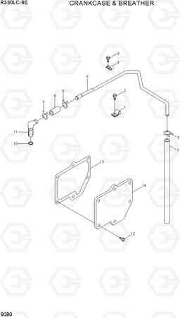 9080 CRANKCASE & BREATHER R330LC-9S, Hyundai