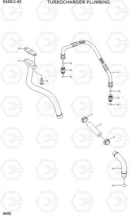 9400 TURBOCHARGER PLUMBING R330LC-9S, Hyundai