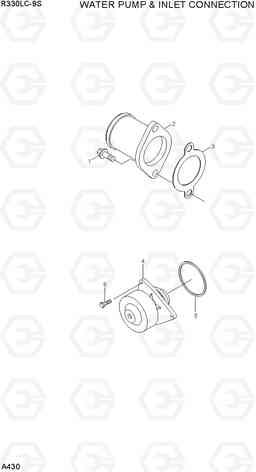 A430 WATER PUMP & INLET CONNECTION R330LC-9S, Hyundai