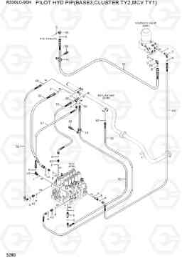 3280 PILOT HYD PIP(BASE3,CLUSTER TY2,MCV TY1) R330LC-9SH, Hyundai