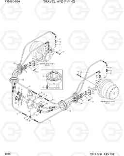 3300 TRAVEL HYD PIPING R330LC-9SH, Hyundai