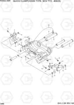 3480 QUICK CLAMP(HOOK TYPE, MCV TY 2,-#0028) R330LC-9SH, Hyundai