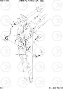 3500 ARM HYD PIPING(3.2M, STD) R330LC-9SH, Hyundai