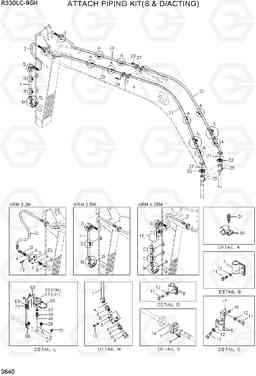 3640 ATTACH PIPING KIT(S & D/ACTING) R330LC-9SH, Hyundai