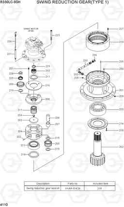 4110 SWING REDUCTION GEAR(TYPE 1) R330LC-9SH, Hyundai