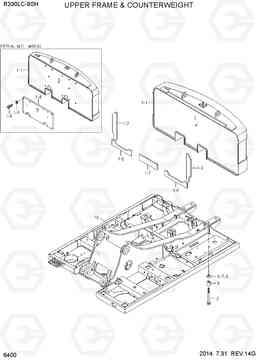 6400 UPPER FRAME & COUNTERWEIGHT R330LC-9SH, Hyundai