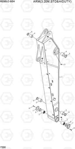 7200 ARM(3.20M, STD & H/DUTY) R330LC-9SH, Hyundai