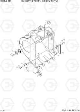 7470 BUCKET(4 TEETH, HEAVY DUTY) R330LC-9SH, Hyundai