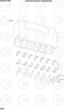 9020 CRANK SHAFT BEARING R330LC-9SH, Hyundai