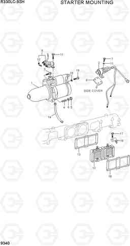 9340 STARTER MOUNTING R330LC-9SH, Hyundai