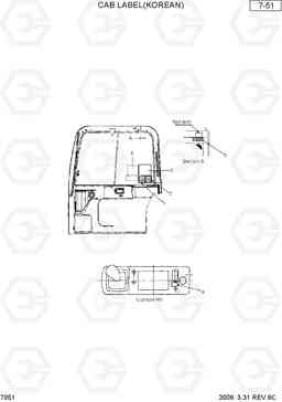 7051 CAB LABEL(KOREAN) R35-7, Hyundai