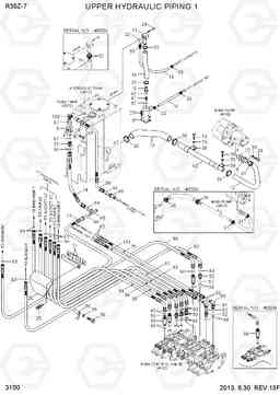 3100 UPPER HYDRAULIC PIPING 1 R35Z-7, Hyundai