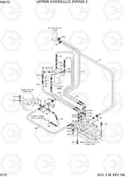 3110 UPPER HYDRAULIC PIPING 2 R35Z-7, Hyundai