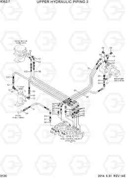 3120 UPPER HYDRAULIC PIPING 3 R35Z-7, Hyundai