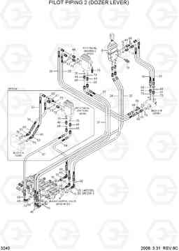 3240 PILOT HYD PIPING 2 (DOZER LEVER) R35Z-7, Hyundai