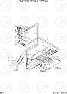 3250 PILOT HYD PIPING 3 (TRAVEL) R35Z-7, Hyundai