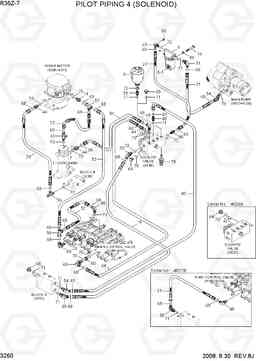 3260 PILOT HYD PIPING 4 (SOLENOID) R35Z-7, Hyundai