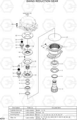 4210 SWING REDUCTION GEAR R35Z-7, Hyundai