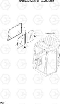 6120 CABIN ASSY(3/5, RH SASH) R35Z-7, Hyundai