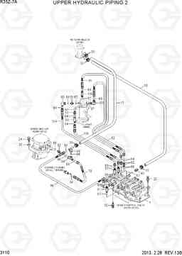 3110 UPPER HYDRAULIC PIPING 2 R35Z-7A, Hyundai