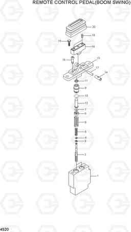 4520 REMOTE CONTROL PEDAL(BOOM SWING) R35Z-7A, Hyundai