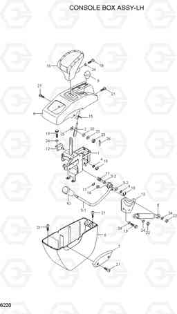 6220 CONSOLE BOX ASSY-LH R35Z-7A, Hyundai