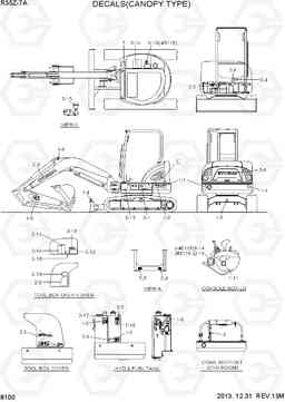 8100 DECALS(CANOPY TYPE, ENGLISH) R35Z-7A, Hyundai