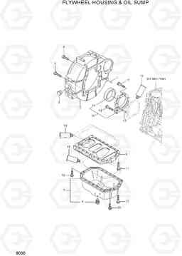 9030 FLYWHEEL HOUSING & OIL SUMP R35Z-7A, Hyundai