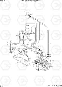 3120 UPPER HYD PIPING 3 R35Z-9, Hyundai