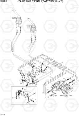 3210 PILOT HYD PIPING 2(PATTERN VALVE) R35Z-9, Hyundai