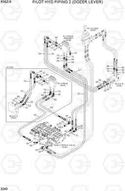 3240 PILOT HYD PIPING 2(DOZER LEVER) R35Z-9, Hyundai