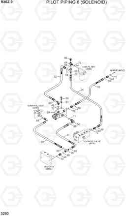 3280 PILOT HYD PIPING 6(SOLENOID) R35Z-9, Hyundai