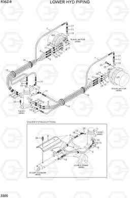 3300 LOWER HYD PIPING R35Z-9, Hyundai