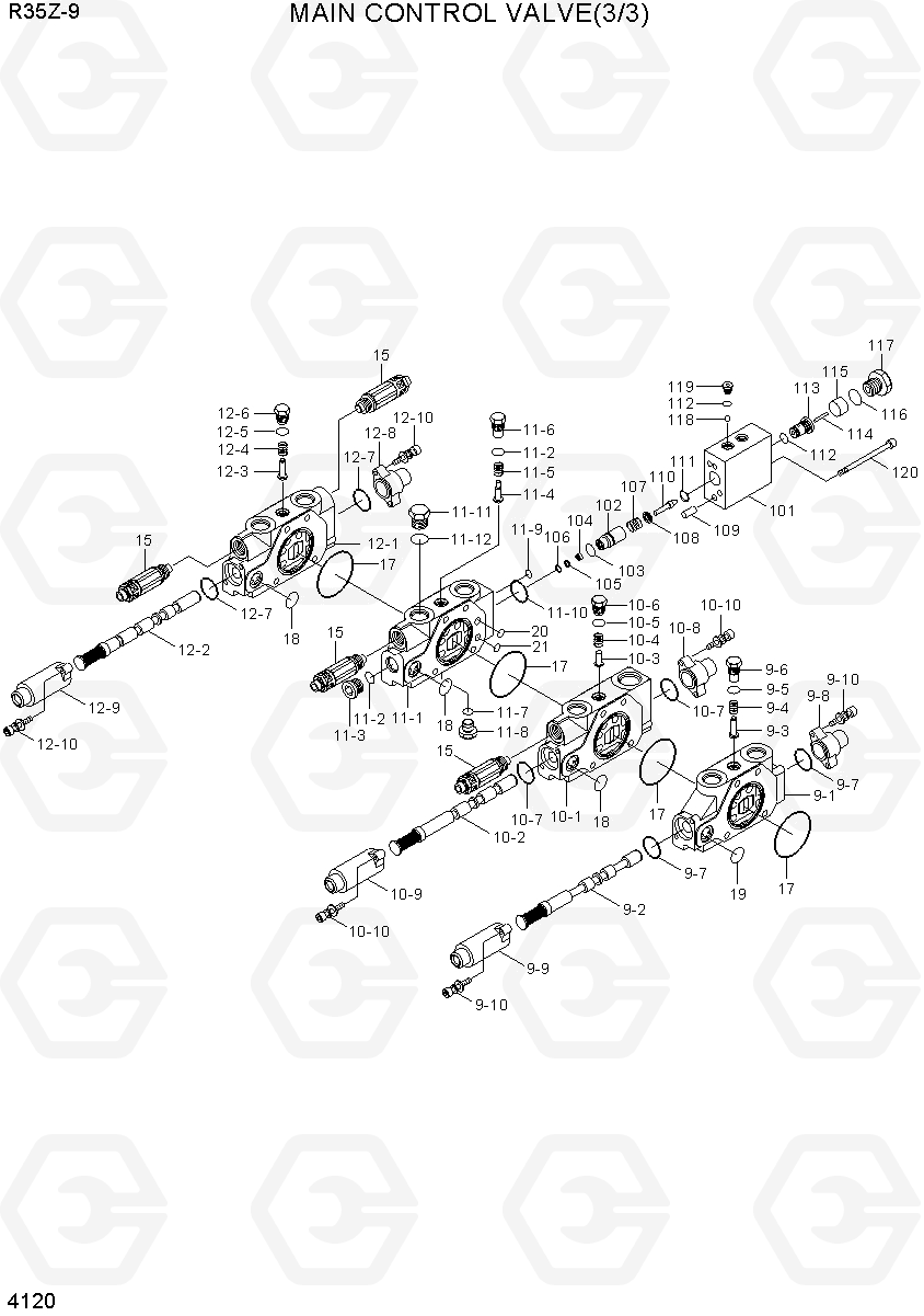 4120 MAIN CONTROL VALVE(3/3) R35Z-9, Hyundai