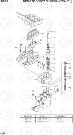 4510 REMOTE CONTROL PEDAL(TRAVEL) R35Z-9, Hyundai