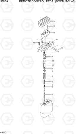 4520 REMOTE CONTROL PEDAL(BOOM SWING) R35Z-9, Hyundai