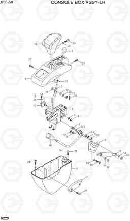 6220 CONSOLE BOX ASSY-LH R35Z-9, Hyundai