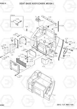 6242 SEAT BASE ASSY(CAB, #0104-) R35Z-9, Hyundai