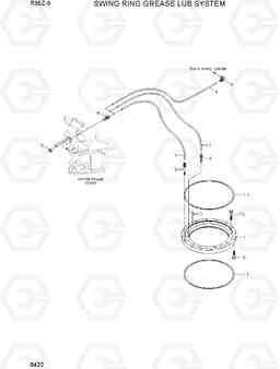 6420 SWING RING GREASE LUB SYSTEM R35Z-9, Hyundai