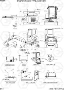 8110 DECALS(CABIN TYPE, ENGLISH) R35Z-9, Hyundai