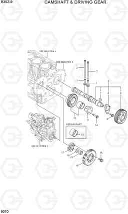 9070 CAMSHAFT & DRIVING GEAR R35Z-9, Hyundai