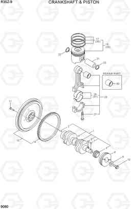 9080 CRANKSHAFT & PISTON R35Z-9, Hyundai