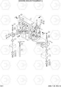 1011 ENGINE MOUNTING(#0021-) R360LC-3, Hyundai